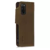 Husa pentru Samsung Galaxy S20, Piele naturala, Maro, 51445.05