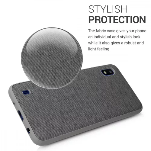 Husa pentru Samsung Galaxy A10, Textil, Gri, 51540.22