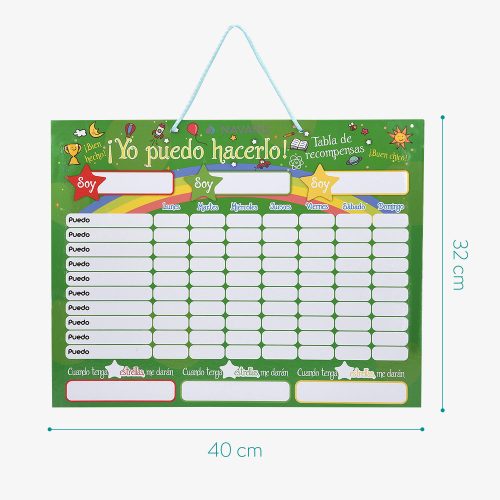 Tabla de recompense/ sarcini copii, 250 magneti, 40 x 32 cm, limba Spaniola, 48146.08