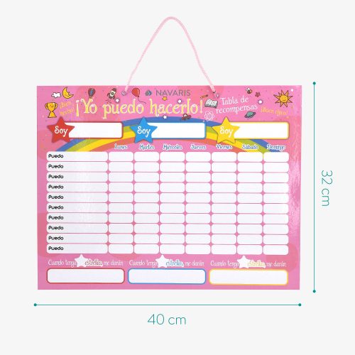 Tabla de recompense/ sarcini copii, 250 magneti, 40 x 32 cm, limba Spaniola, 48146.09
