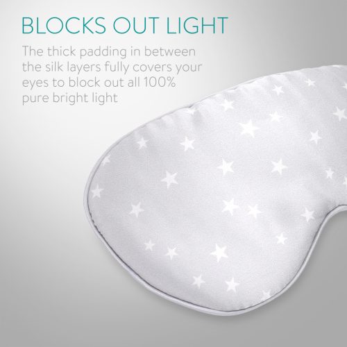 Masca de dormit Navaris 100% matase, elastic ajustabil, husa de transport, 48509.03