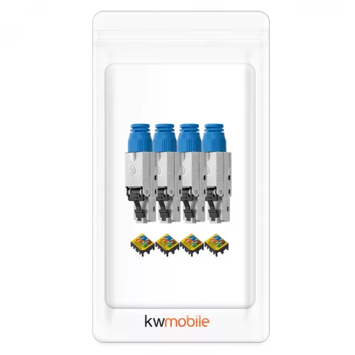 Set 4 Mufe CAT8 RJ-45 pentru cabluri Ethernet CAT8 ecranate, Kwmobile, Multicolor, Metal, 52519.04