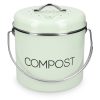 Cos compost Navaris, 3 filtre carbune activ, 5L, maner transport, bucatarie, verde menta, verde, otel