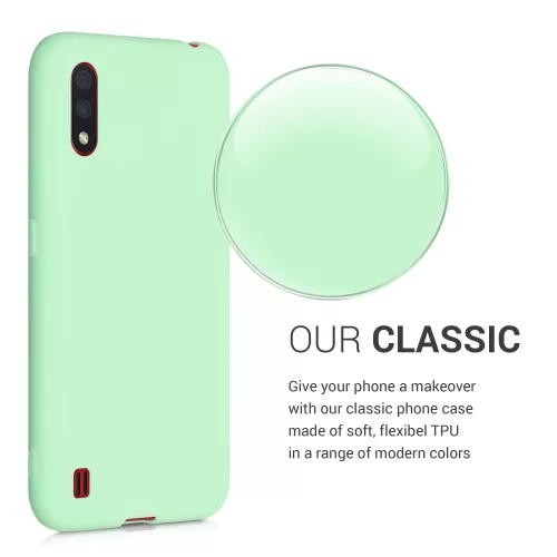 Husa pentru Samsung Galaxy A01, Silicon, Verde, 51372.50