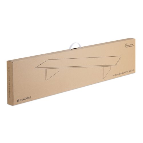 Suport dublu pentru monitoare Navaris, 109x23x12 cm, 50 kg, maro, lemn
