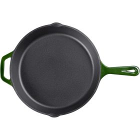   Tigaie adanca rotunda din fonta cu maner Navaris - 30 cm, Verde inchis, 53784.02