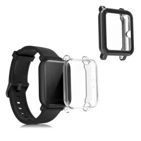   Set 2 Huse pentru Xiaomi Amazfit Bip / Amazfit Bip Lite, Silicon, Negru / Transparent, 54037.01