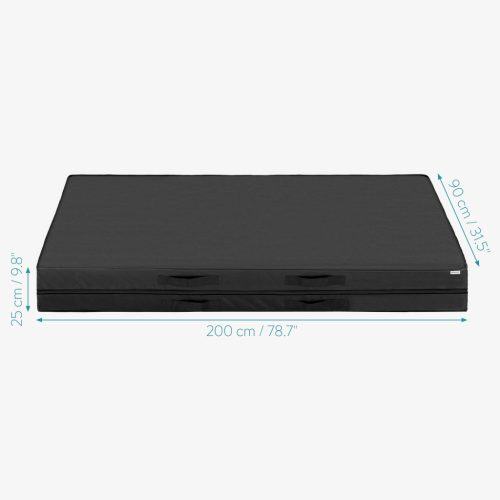 Protectie saltea Navaris, 90x200x25 cm, depozitare si transport, 4 manere, negru, polipropilena