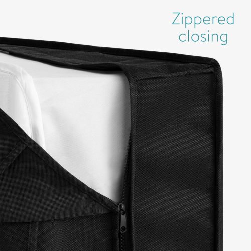 Protectie saltea Navaris, 90x200x25 cm, depozitare si transport, 4 manere, negru, polipropilena