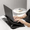 Masa laptop Navaris, reglabila 9 unghiuri, 37.6x28x5.8 cm, perna dubla, negru, plastic/textil