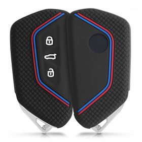   Husa Cheie Auto pentru VW / Skoda / Seat - 3 Butoane, kwmobile, Silicon, Negru, 54313.01