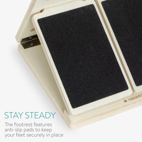 Placa de exercitii reglabila pentru intinderea gambelor Navaris, 4 Nivele, Lemn, 54275.02