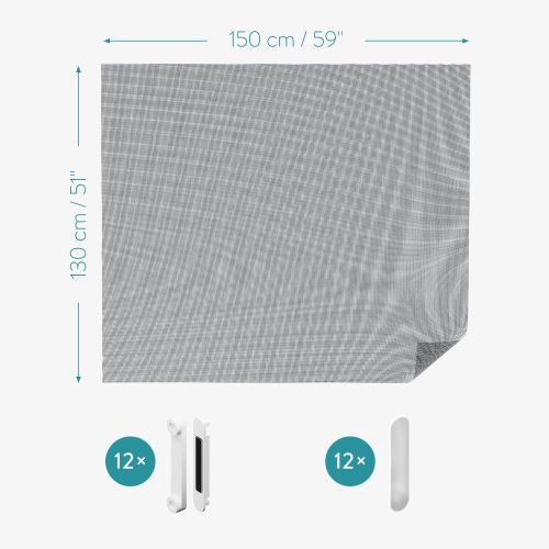 Plasa de insecte pentru fereastra Navaris, 220 x 150 cm, Ajustabila, Cleme magnetice, 54487.2