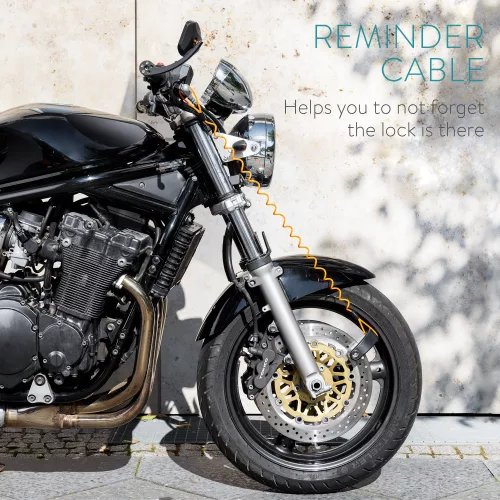 Incuietoare de disc pentru motociclete Navaris cu alarma 110 dB, Blocare antifurt, 54573.01