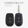 Husa Cheie Auto pentru Dacia / Renault - 2 Butoane - Keyless Go, kwmobile, Silicon, Negru / Albastru, 54813.02