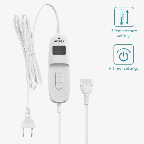 Patura electrica Navaris Snuggy, 195x125 cm, pentru canapea si dormitor, gri/crem, poliester