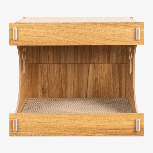 Casa pentru pisici Navaris cu saltea de zgariat 40 x 30 x 35 cm, MDF, Maro, 54973.01