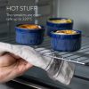 Set 6 ramekin ceramice Navaris, 9 cm, pentru cuptor 220C, deserturi/tapas, albastru, Ceramica