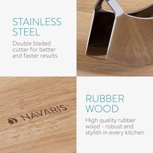 Set tocator si cutit semicircular Navaris pentru taiat ierburi aromatice, 24x24x3 cm, 52978.02