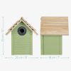 Casuta pentru pasari din lemn de pin Navaris, 25 x 20 x 17.9 cm, Verde, 55458.01