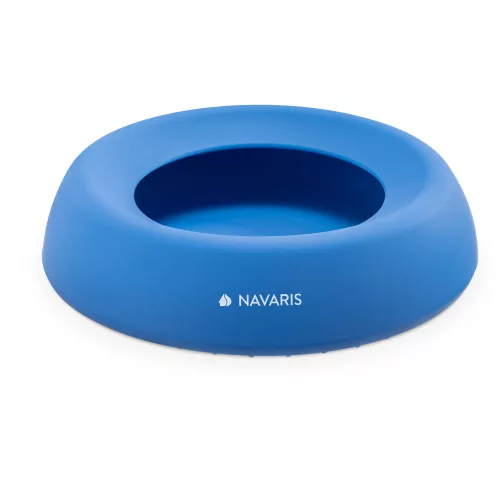 Bol portabil Navaris pentru caine si pisica, Silicon, Albastru, 55861.04