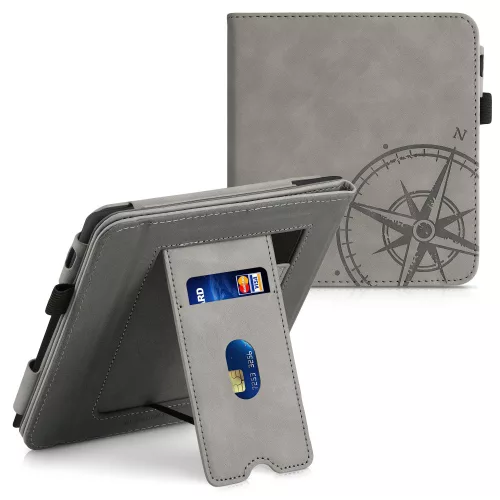 Husa pentru Tolino Vision 6, Piele ecologica, Gri, kwmobile, 56600.03