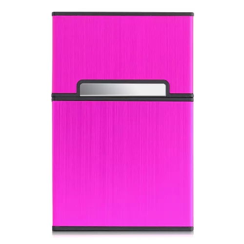 Husa pentru pachet de tigari 9 x 5.9 x 2.6 cm Pachet tigari, Kwmobile, Roz, Aluminiu, 44702.08