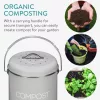 Cos De Compost Metalic, Gri, 3L + 3x Filtru, Navaris, 49642.1.22