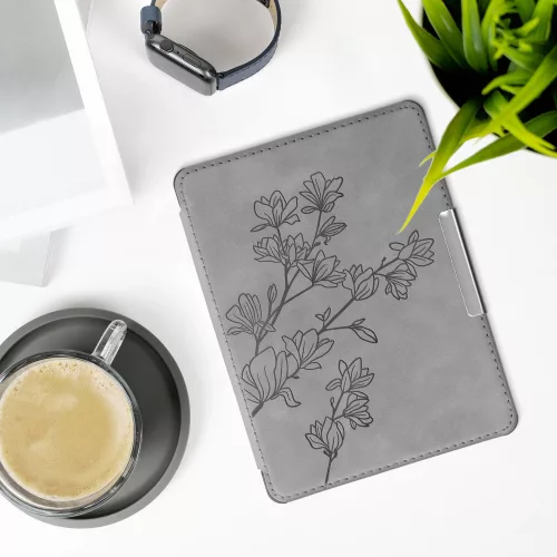 Husa pentru Kobo Glo HD / Touch 2.0, Piele ecologica, Gri, kwmobile, 56870.02