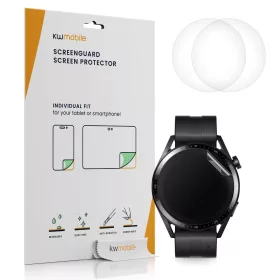   Set 3 Folii protectie pentru Huawei Watch GT 3 (42mm), kwmobile, Polimer, Transparent, 56985.1