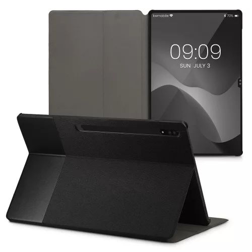 Husa pentru tableta Samsung Galaxy Tab S8 Ultra, Kwmobile, Gri/Negru, Textil, 57139.73