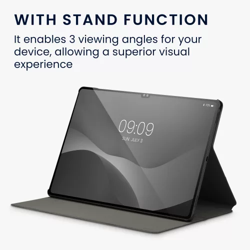 Husa pentru tableta Samsung Galaxy Tab S8 Ultra, Kwmobile, Gri/Negru, Textil, 57139.73