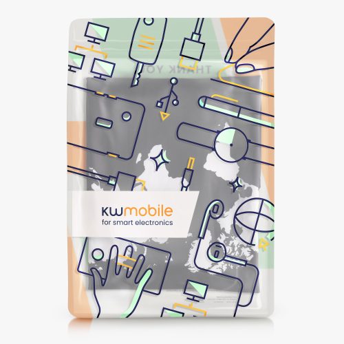 Husa pentru troler marime L, Kwmobile, Negru/Alb, Lycra, 45230.3.04