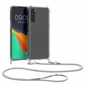   Husa Kwmobile pentru OnePlus Nord, Silicon, Transparent/Argintiu, 57454.35
