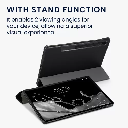 Husa pentru tableta Samsung Galaxy Tab S8, Kwmobile, Negru, Piele ecologica, 57463.01