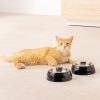 Set 2 Boluri pentru animale de companie Navaris, Metal, Negru, 57479.01
