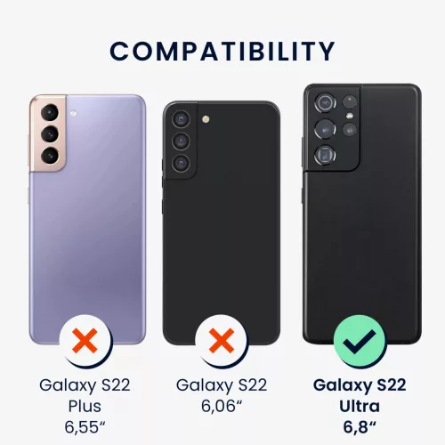 Husa Kwmobile pentru Samsung Galaxy S22 Ultra, Silicon, Albastru, 57570.108