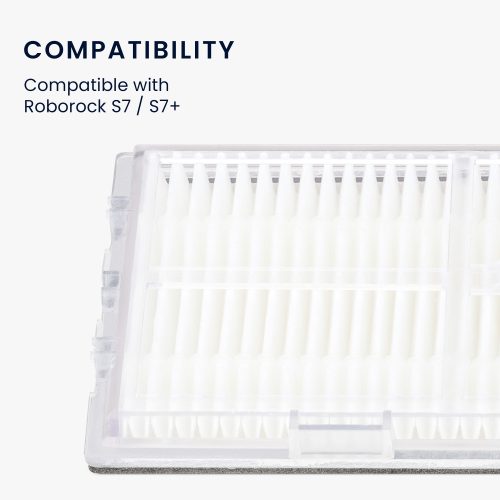 Set 2 Filtre de schimb pentru aspirator Roborock S7/S7+/T7S, Kwmobile, Alb, Plastic, 57668.01