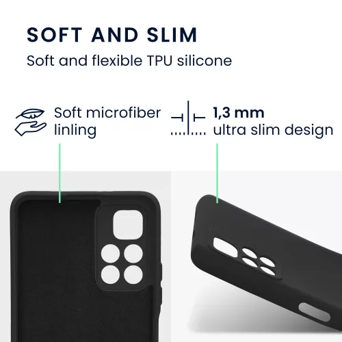 Husa Kwmobile pentru Xiaomi Redmi Note 11S 5G/Poco M4 Pro 5G, Silicon, Negru, 57925.47