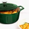 Oala fonta Navaris, 20 cm, emailata, verde, 2.5L, cu capac, pentru cuptor si plita, 58000.01.80