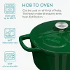 Oala fonta Navaris, 20 cm, emailata, verde, 2.5L, cu capac, pentru cuptor si plita, 58000.01.80
