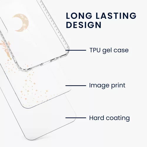 Husa Kwmobile pentru Samsung Galaxy A22 5G, Silicon, Transparent/Auriu, 58363.01