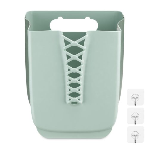 Cos rufe pliabil Navaris, 30 L, montaj pe perete, kit montaj inclus, verde, polipropilena/cauciuc