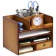 Organizator birou cu sertare Navaris, 33x24x26 cm, pentru documente si papetarie, maro, bambus