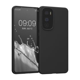   Husa Kwmobile pentru Motorola Edge 30, Silicon, Negru, 58537.01