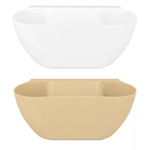 Set 2 cosuri suspendabile Navaris, peste usa, 3.8 L fiecare, 28x13.5x11 cm, alb/bej, metal