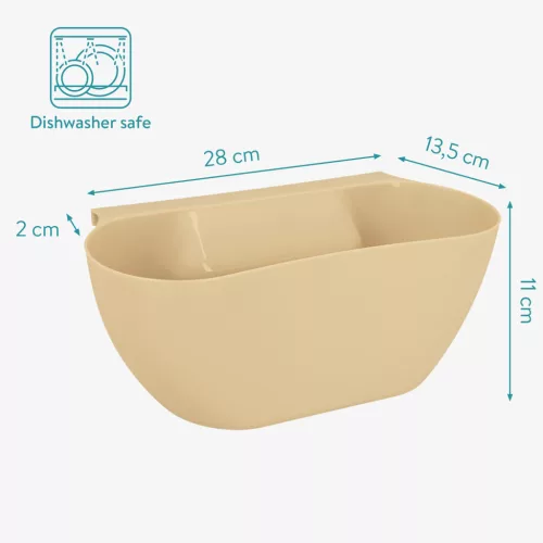 Set 2 cosuri suspendabile Navaris, peste usa, 3.8 L fiecare, 28x13.5x11 cm, alb/bej, metal