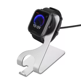   Docking stand pentru Huami Amazfit Bip U/Amazfit Pop Pro/Amazfit T-Rex Pro, Kwmobile, Negru/Argintiu, Metal, 58727.01