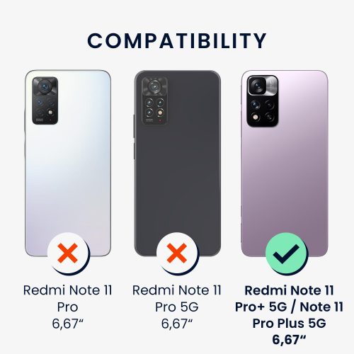 Husa Kwmobile pentru Xiaomi Redmi Note 11 Pro Plus 5G, Silicon, Roz, 58097.77