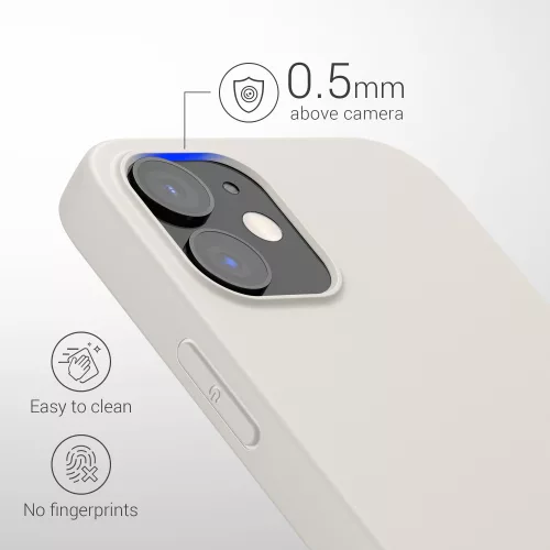 Husa Kwmobile pentru Apple iPhone 12/iPhone 12 Pro, Silicon, Alb, 53938.204